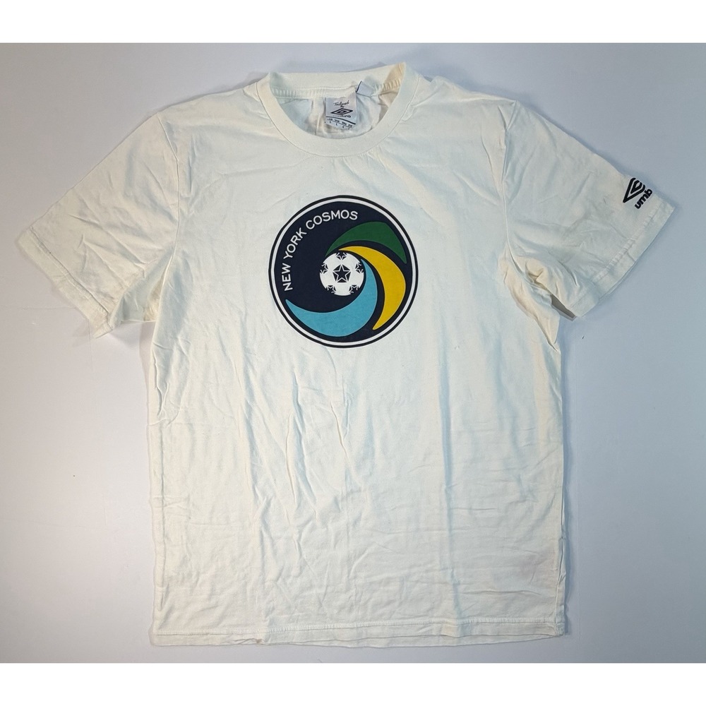 Umbro New York Cosmos T Shirt Large White Soccer Logo Graphic Tee